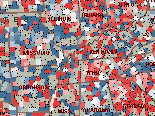 money map - dems vs gop by county